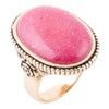 Rosie Pink Rhodonite and Golden Bronze Ring - Barse Jewelry
