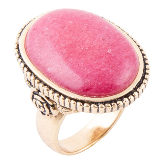 Rosie Pink Rhodonite and Golden Bronze Ring