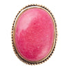 Rosie Pink Rhodonite and Golden Bronze Ring - Barse Jewelry