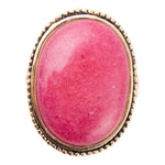 Rosie Pink Rhodonite and Golden Bronze Ring - Barse Jewelry