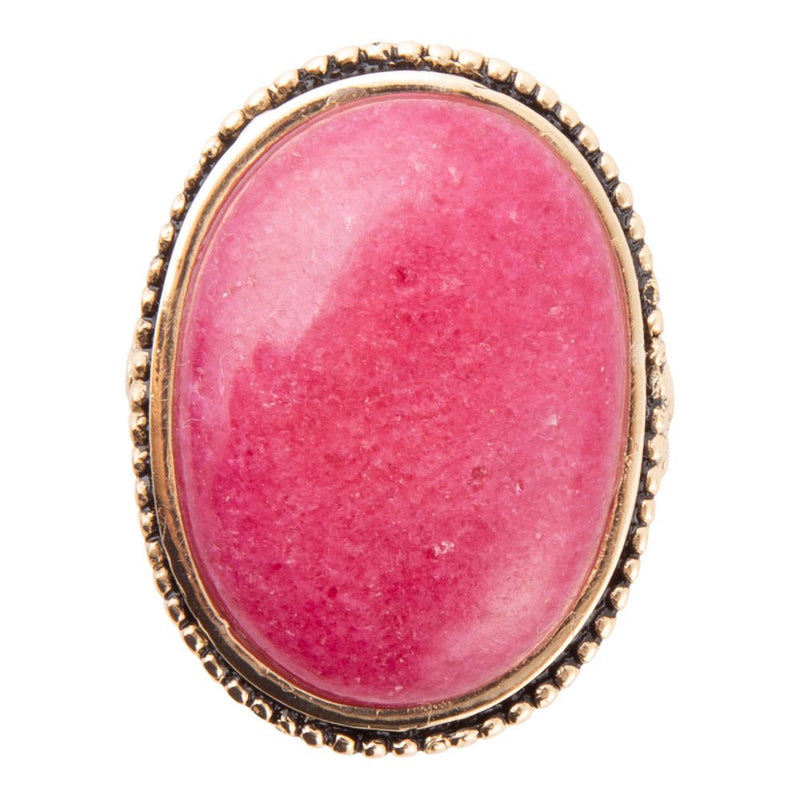 Rosie Pink Rhodonite and Golden Bronze Ring - Barse Jewelry