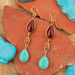 Santa Fe Blue Magnesite Golden Drop Earrings - Barse Jewelry