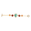 Santa Fe Blue Turquoise Golden Link Bracelet - Barse Jewelry