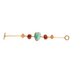 Santa Fe Blue Turquoise Golden Link Bracelet - Barse Jewelry
