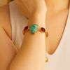 Santa Fe Blue Turquoise Golden Link Bracelet - Barse Jewelry