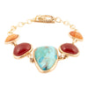 Santa Fe Blue Turquoise Golden Link Bracelet - Barse Jewelry