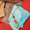 Santa Fe Blue Turquoise Golden Pendant Necklace - Barse Jewelry