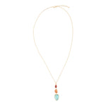 Santa Fe Blue Turquoise Golden Pendant Necklace - Barse Jewelry