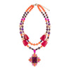Santa Fe Purple Turquoise Golden Cross Pendant Necklace - Barse Jewelry