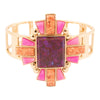 Santa Fe Purple Turquoise Golden Cuff Bracelet - Barse Jewelry