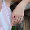 Santa Fe Purple Turquoise Golden Statement Ring - Barse Jewelry