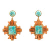 Santa Fe Turquoise and Copper Opal Post Golden Drop Earrings - Barse Jewelry