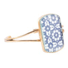 Santorini Cobalt Blue and White Golden Cuff Bracelet - Barse Jewelry