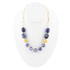 Santorini Cobalt Blue Lapis Chunky Golden Necklace - Barse Jewelry