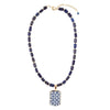 Santorini Cobalt Blue Lapis Golden Necklace - Barse Jewelry