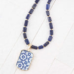 Santorini Cobalt Blue Lapis Golden Necklace - Barse Jewelry