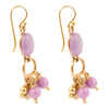 Sari Purple Quartz Golden Cluster Drop Earrings - Barse Jewelry