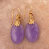 Sari Purple Quartz Golden Drop Earrings - Barse Jewelry