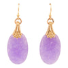 Sari Purple Quartz Golden Drop Earrings - Barse Jewelry