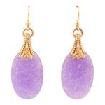 Sari Purple Quartz Golden Drop Earrings - Barse Jewelry