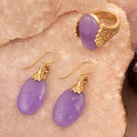 Sari Purple Quartz Golden Statement Ring - Barse Jewelry