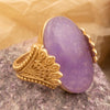 Sari Purple Quartz Golden Statement Ring - Barse Jewelry