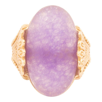 Sari Purple Quartz Golden Statement Ring - Barse Jewelry
