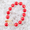 Scardale Red Shel Pearl Golden Bracelet - Barse Jewelry