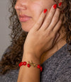 Scardale Red Shel Pearl Golden Bracelet - Barse Jewelry