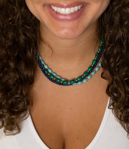 Scarsdale Multi Stone Colorful Statement Necklace - Barse Jewelry