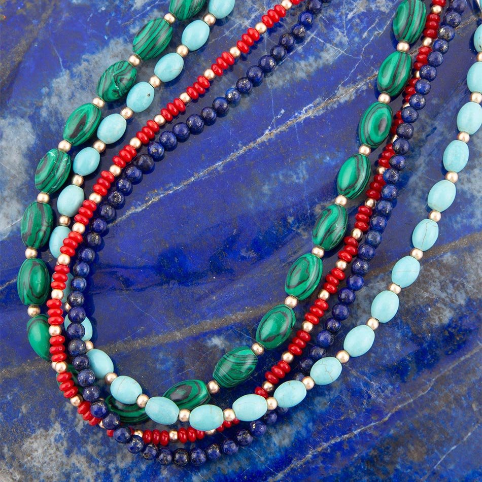 Scarsdale Multi Stone Colorful Statement Necklace - Barse Jewelry