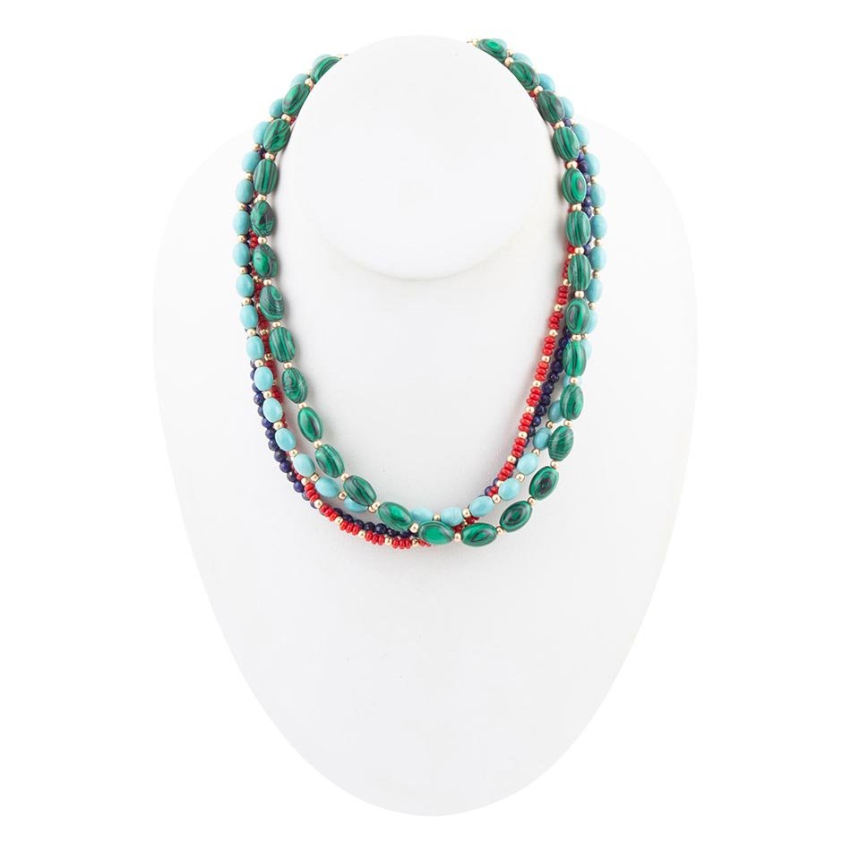 Scarsdale Multi Stone Colorful Statement Necklace - Barse Jewelry