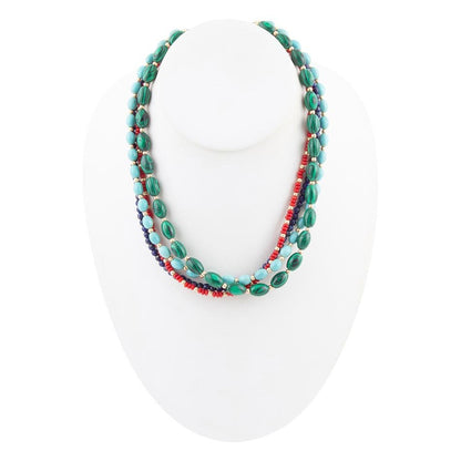 Scarsdale Multi Stone Colorful Statement Necklace - Barse Jewelry
