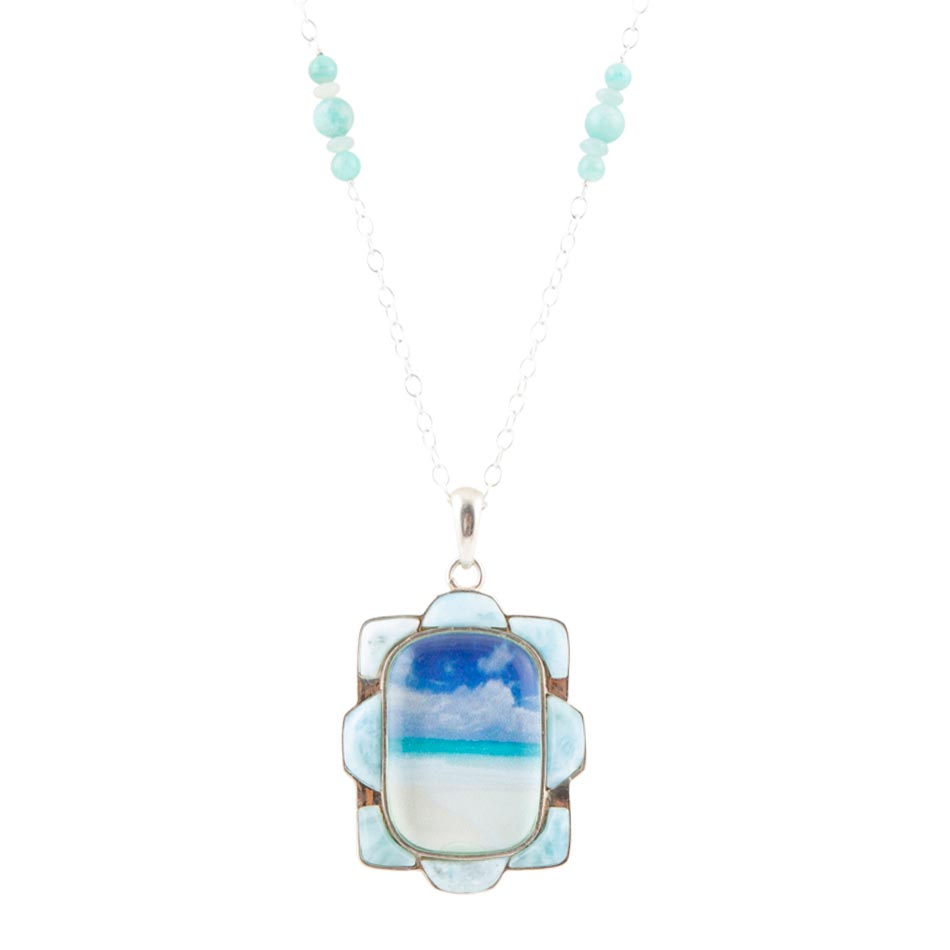 Scenic Blue Larimar and Sterling Silver Necklace - Barse Jewelry