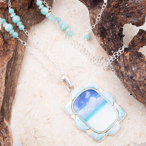 Scenic Blue Larimar and Sterling Silver Necklace - Barse Jewelry