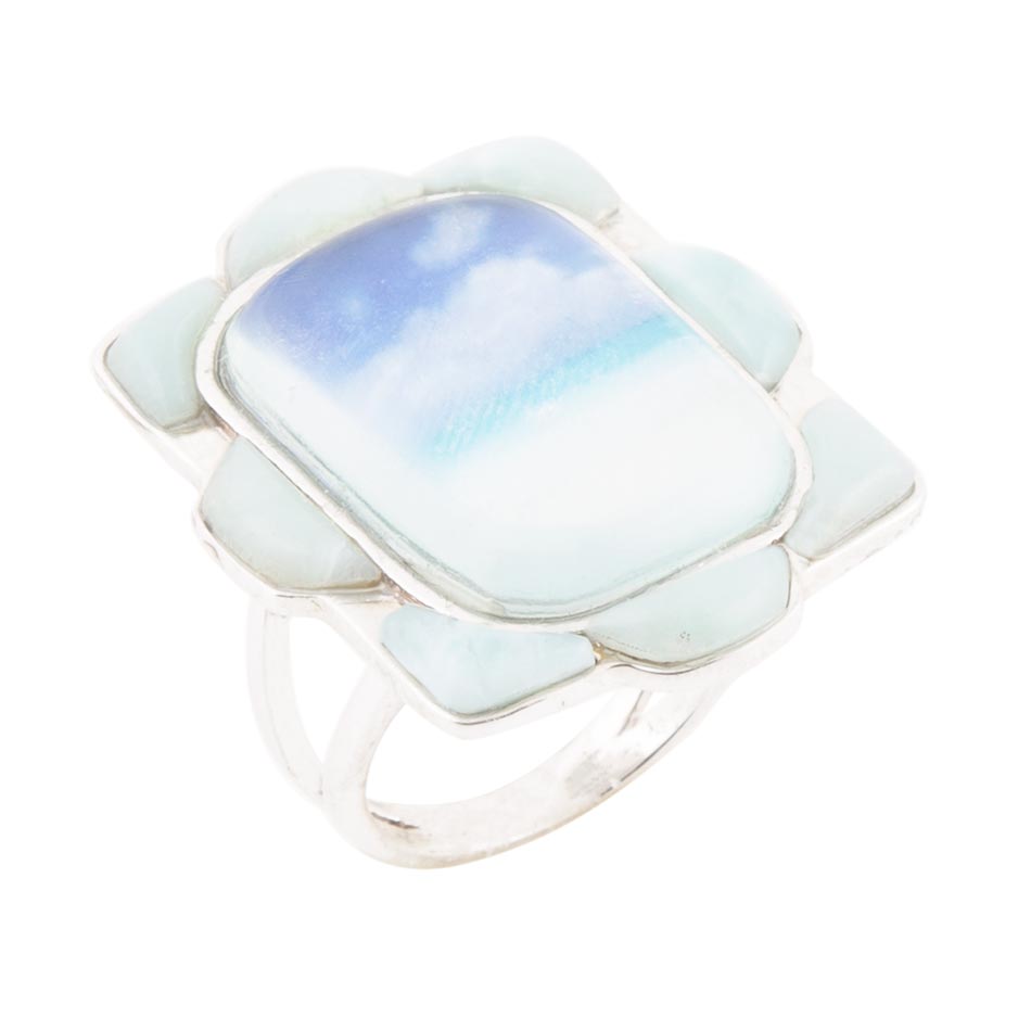 Scenic Blue Larimar and Sterling Silver Rings - Barse Jewelry