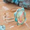 Scenic Sedona Blue Turquoise and Golden Cuff Bracelet - Barse Jewelry