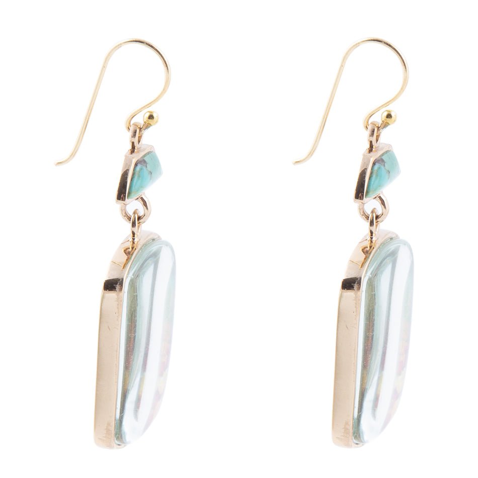 Scenic Sedona Blue Turquoise Golden Drop Earrings - Barse Jewelry
