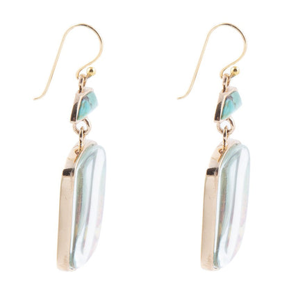 Scenic Sedona Blue Turquoise Golden Drop Earrings - Barse Jewelry