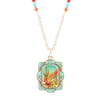 Scenic Sedona Desert Blue Turquoise Golden Pendant Necklace - Barse Jewelry