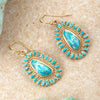 Sedona Blue Turquoise Golden Drop Earrings - Barse Jewelry