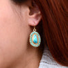Sedona Blue Turquoise Golden Drop Earrings - Barse Jewelry