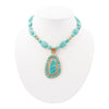 Sedona Blue Turquoise Golden Pendant Necklace - Barse Jewelry