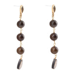 Sepia Sea Green Abalone Post Golden Drop Earrings - Barse Jewelry