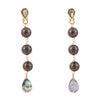 Sepia Sea Green Abalone Post Golden Drop Earrings - Barse Jewelry