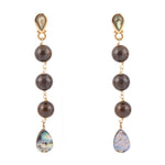 Sepia Sea Green Abalone Post Golden Drop Earrings - Barse Jewelry