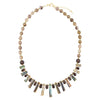 Sepia Sea Green Abalone Statement Golden Necklace - Barse Jewelry