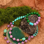 Seville Green and Purple Jade Golden Strand Necklace - Barse Jewelry