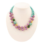 Seville Green and Purple Jade Golden Strand Necklace - Barse Jewelry