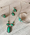 Shielded Lime Turquoise and Sterling SIlver Necklace - Barse Jewelry